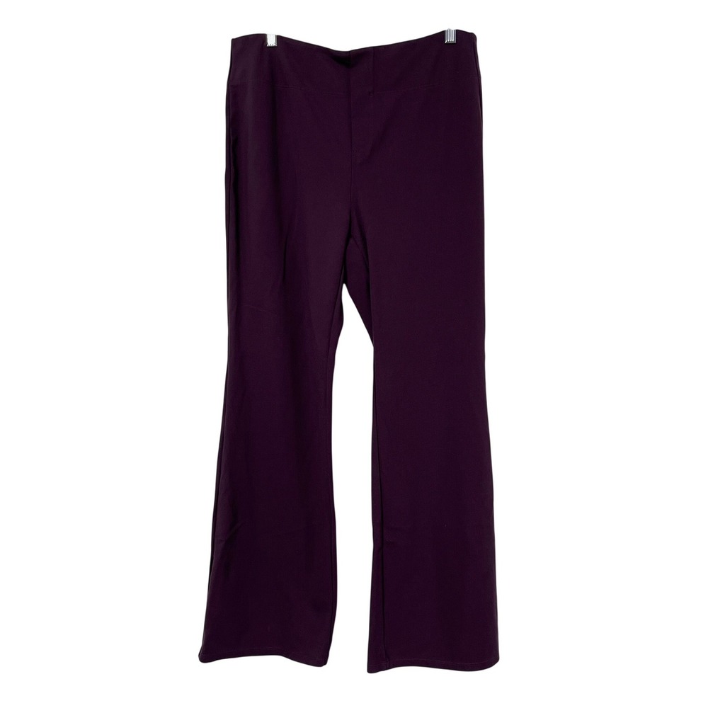 Halara Flare Pants Women XL Purple High Waisted Stretch Knit